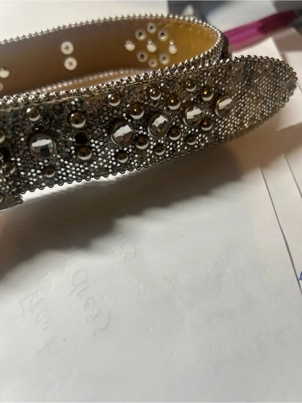 ~Sparkling Silver Crosses  Rhinestone Leather Girl's Western Belt